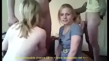 three teen sluts sucking cock at their parents house