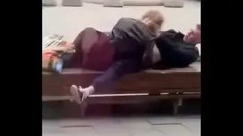 Stupid blonde gives blowjob in public