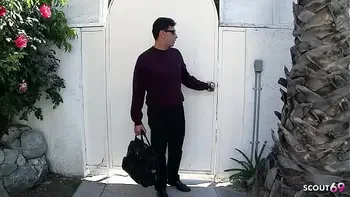 Huge natural Bouncing Boobs Wife caught her husband with the Teen Babysitter and Join in Old Young FFM 3Some