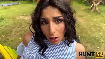 HUNT4K. Hunter loved the outdoor sex with a hot brunette chick