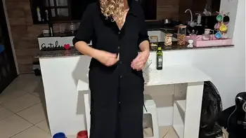 The stepson asks his stepmother for help so he can cum.