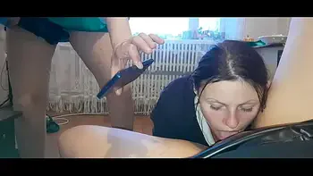 Our stepmom spies on our sex, masturbates and films us