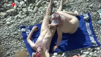 Beach Voyeur. Juicy ass white girl fucked from behind and creampied