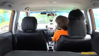 Fake Driving School - Ebony BBW takes off her BIG PANTIES and has sex in a car