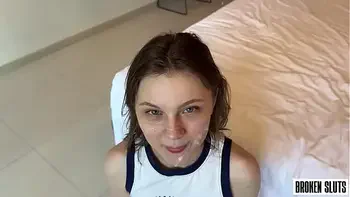 My Sexy Neighbor is Going Crazy. Her Tiny Pussy Can Barely Fit That Cock