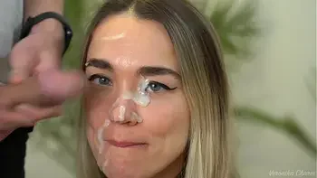 Hot Blonde Facial Blowjob - Gentle Cock Playing And Sensual Dick Licking