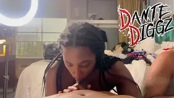 2 Ebony Baddies Have A Dick Sucking Contest On Each Other Boy Friends