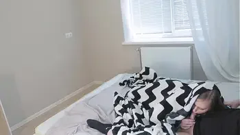 StepDaughter Secretly Sucks My Cock While Her StepMom Shows Me Her Tits