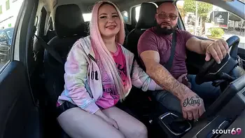 Crazy Bitch Maria Gail seduce old German Uber Driver to risky outdoor Sex without condom