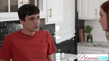 Sweet Petite Redhead Scarlet Skies Coaches Stepbro Using New Method of Pussy Therapy