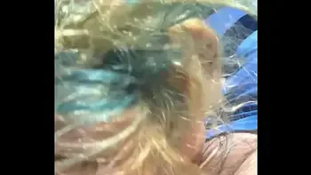 Cheating blonde whore sucks cock & takes a facial out in public during the middle of the day