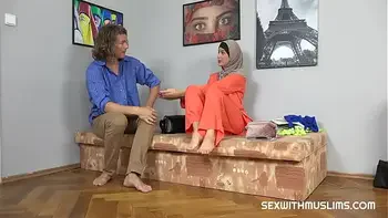 Horny husband is jealous of his beautiful wife in hijab