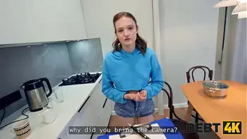 DEBT4k. Jumping on cock and fucking in her asshole helped her to stay in the apartment
