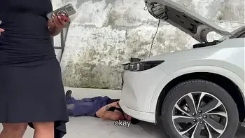 Horny Ebony MILF gets more than just her car fixed by mechanic Zack Whiter & Carla Morelli