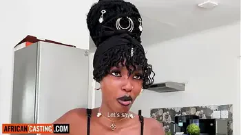 Tight 18yo Ebony Hardcore RAMMED By Big White Cock After Deep Throat