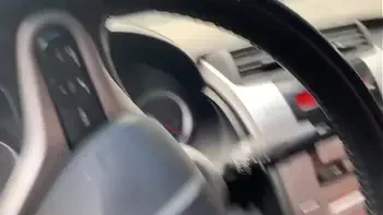 A stranger from side of road drains my balls right in the car