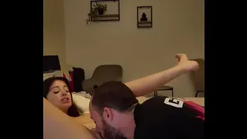 Romantic couple enjoys deepthroat and pussy licking before making love