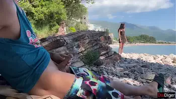 Public Dick Flashing on the Beach - Girl Saw My Cock and Helped Me Cum
