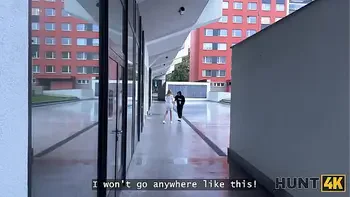 HUNT4K. Blondie Naomi Love seduced a rich dude with her big natural tits in front of her BF