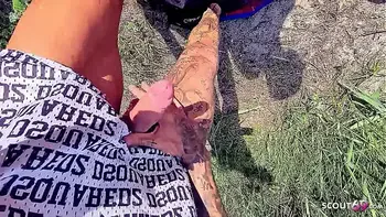 Echter Amateur Dreier am Strand mit reifer Türkin und 2 jungen Deutschen