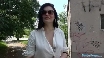 Public Agent Hot Dark Haired MILF fucks stranger for his cash