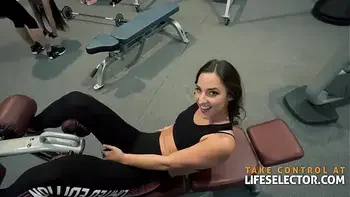 Amazing threesome in the gym POV