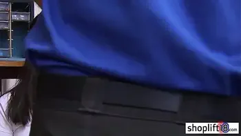 Tattooed big tits teen busted by a cop because of fraud