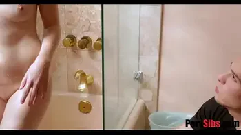 NAUGHTY stepBRO sneaks into 's SHOWER