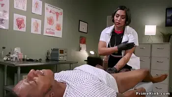 Asian doctor anal fingers bound black guy