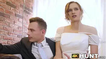 Beautiful bride fucks stranger while hubby cuckolds