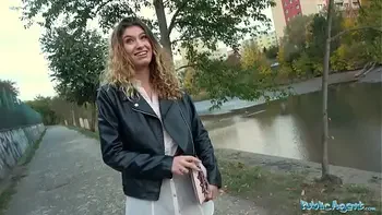 Public Agent Sexy models night time public doggystyle wall fuck