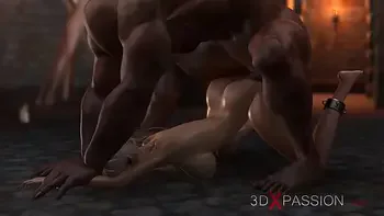 Beast man fucks hard a sweet girl in the dungeon
