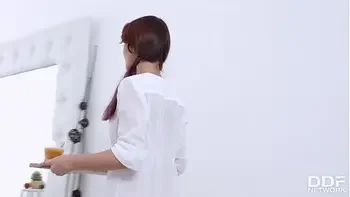 Redhead Michelle Can needs her shaved teen pussy fucked hard in the morning