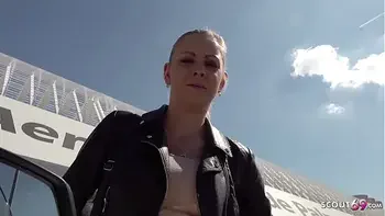 GERMAN SCOUT - Urlauberin Julia am Ballermann 6 auf Mallorca bei echtem Strassen Casting AO gefickt