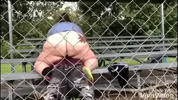 Bbw rides bbc on bleachers