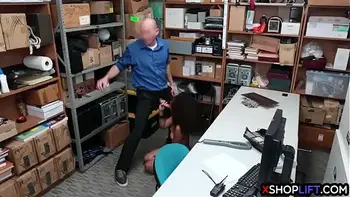 Security got permission to punish stealing ebony teen