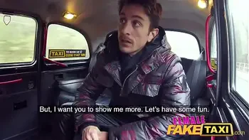 Female Fake Taxi Sexy wild blonde sucks and fucks Italian cock