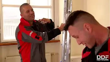 Boss Ani Blackfox gets her pussy & asshole drilled by two delivery guys