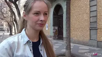 GERMAN SCOUT - CUTE TEEN KINUSKI TALK TO REAL LEG SHAKING ORGASM CASTING