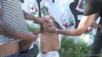 Euro slut fucks huge dick in public bus