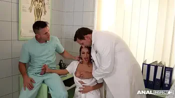 Anal inspectors in the examination room fuck Dominica Phoenix balls deep