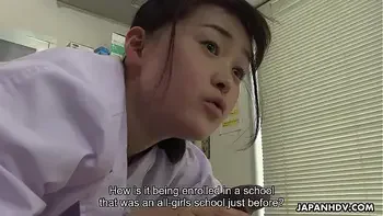 Japanese nurse, Sayaka Aishiro sucks dick while at work, uncensored
