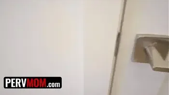 stepSon jerking off and groping his stepmom's huge boobs