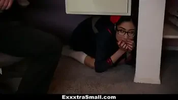 PETITE ASIAN EVA YI PLAYS HIDE AND SEEK WITH WHITE COCK