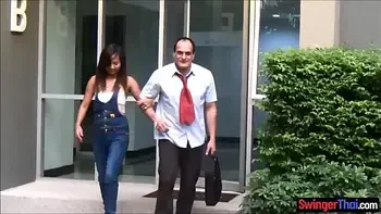 Asian wife fucks husband and her fling in one afternoon