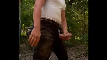 Huge cumshot outside full viseo from soft to ejaculation