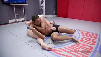 Busty Bella Rossi interracial mixed nude wrestling fight