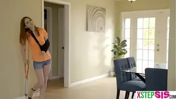 Cripple stepsister jizzed on and fucked by her stepbro