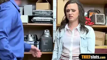 Timid teen shoplifter fucked in the ass by a LP officer