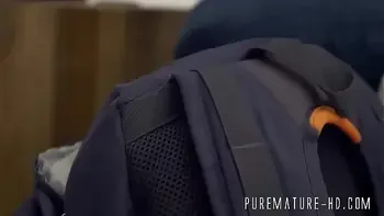 Blonde mature slut in high heels blows